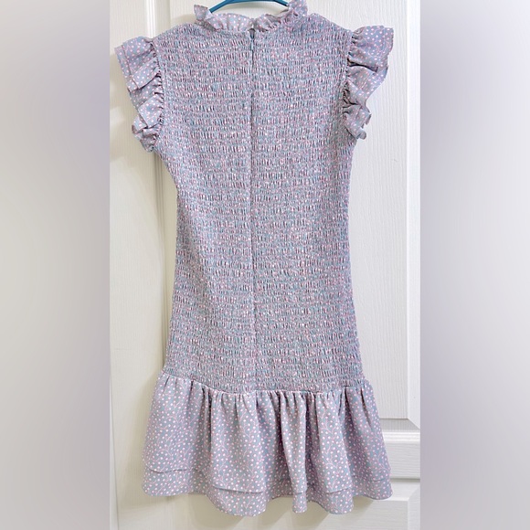 French Connection Elao Verona Crepe Mini Dress in Forget Me Not Combo - Picture 6 of 10